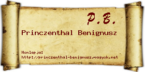 Princzenthal Benignusz névjegykártya